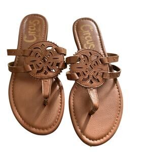 Circus by Sam Edelman Shoes Womens Size 8 Brown Cutout Sandals Slip On Summer